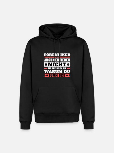 Forensiker argumentieren nicht - Männer Premium Bio Hoodie - Schwarz