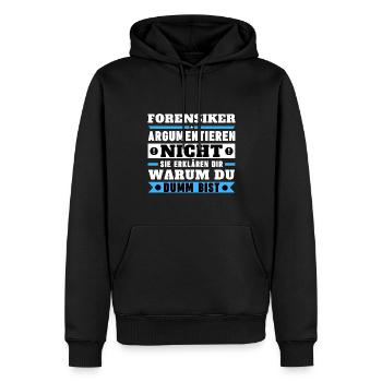 Les médecins légistes ne discutent pas - Sweat à capuche Premium bio Homme - noir - Devant - Nico (187cm)