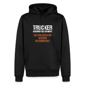Les camionneurs ne se disputent pas - Sweat à capuche Premium bio Homme - noir - Devant - Nico (187cm)