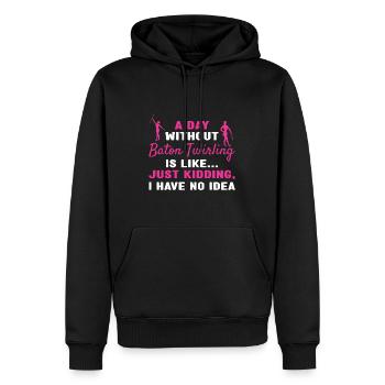 Baton Twirler Une journée sans bâton Twirling - Sweat à capuche Premium bio Homme - noir - Devant - Nico (187cm)