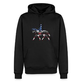 Cavalier Us Flag Dressage - Sweat à capuche Premium bio Homme - noir - Devant - Nico (187cm)
