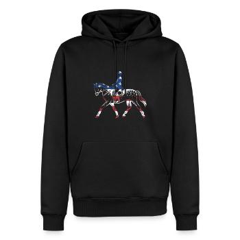 Rider Us Flag Eventing - Männer Premium Bio Hoodie - Schwarz - Vorne - Nico (187cm)