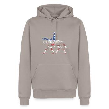 Rider Us Flag Endurance Riding - Sweat à capuche Premium bio Homme - taupe - Devant - Nico (187cm)