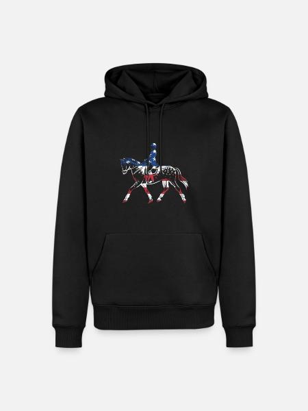 Reiner Us Flag Reining - Men’s Premium Organic Hoodie - black