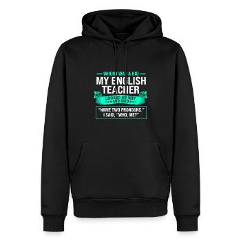 Grammatik Englisch Rechtschreibung - Männer Premium Bio Hoodie - Schwarz - Vorne - Nico (187cm)