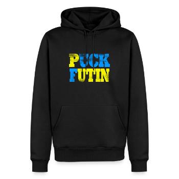 Puck Futin - Men’s Premium Organic Hoodie - black - Front - Nico (187cm)