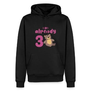 J’ai 3 ans, 3ème anniversaire ou cadeau - Sweat à capuche Premium bio Homme - noir - Devant - Nico (187cm)