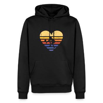Sport Retro Sunset Heart Volleyball - Männer Premium Bio Hoodie - Schwarz - Vorne - Nico (187cm)
