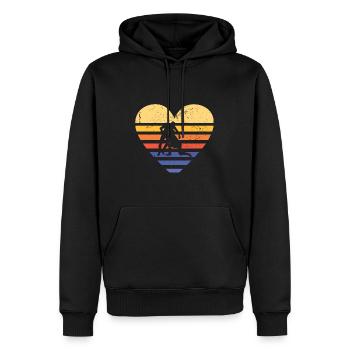 Sports Retro Sunset Heart Wrestling - Men’s Premium Organic Hoodie - black - Front - Nico (187cm)