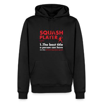 Sport Player Definition Squash - Männer Premium Bio Hoodie - Schwarz - Vorne - Nico (187cm)