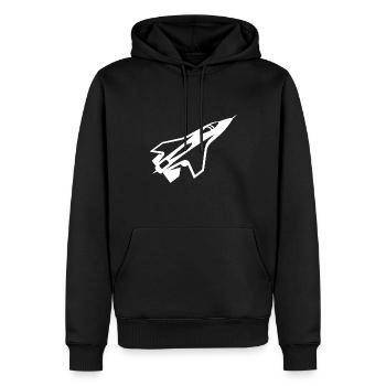 Kampfflugzeug - Männer Premium Bio Hoodie - Schwarz - Vorne - Nico (187cm)