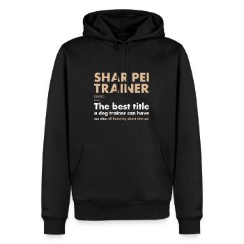 Shar Pei Entraîneur Definiton - Sweat à capuche Premium bio Homme - noir - Devant - Nico (187cm)