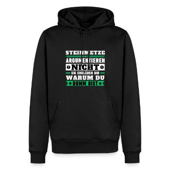 Stonemasons don't argue - Men’s Premium Organic Hoodie - black - Front - Nico (187cm)