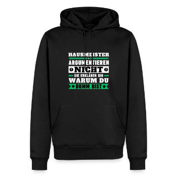 Caretakers don't argue - Men’s Premium Organic Hoodie - black - Front - Nico (187cm)