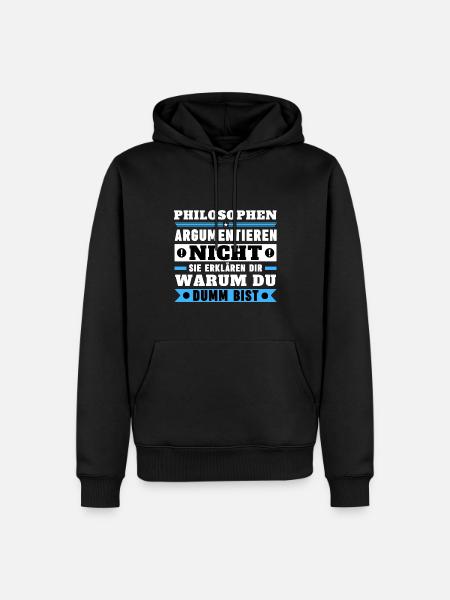 Philosophen argumentieren nicht - Männer Premium Bio Hoodie - Schwarz