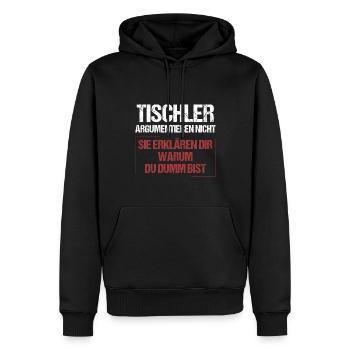 Carpenters don't argue - Men’s Premium Organic Hoodie - black - Front - Nico (187cm)