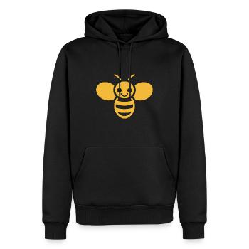 Abeille - Sweat à capuche Premium bio Homme - noir - Devant - Nico (187cm)