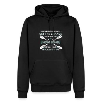 Respirez le kayak en eau vive - Sweat à capuche Premium bio Homme - noir - Devant - Nico (187cm)