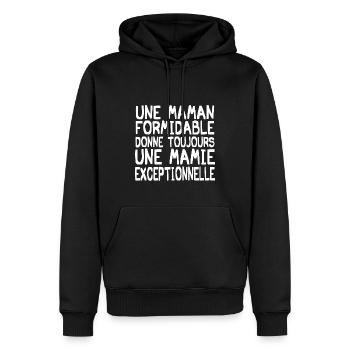 Cadeau Mamie | maman formidable - Sweat à capuche Premium bio Homme - noir - Devant - Nico (187cm)