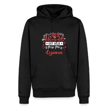 Cadeau Homme déja pris par Lyana - Sweat à capuche Premium bio Homme - noir - Devant - Nico (187cm)