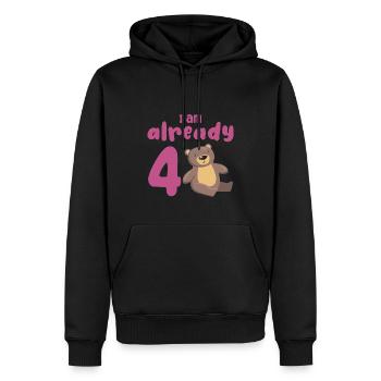 I am already 4 years old 4th birthday - Men’s Premium Organic Hoodie - black - Front - Nico (187cm)