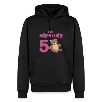I am already 5 years old 5th birthday - Men’s Premium Organic Hoodie - black - Front - Nico (187cm)