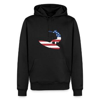 Sport Us Flag Surf - Sweat à capuche Premium bio Homme - noir - Devant - Nico (187cm)