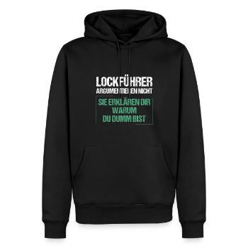 Les dirigeants de leurre ne discutent pas - Sweat à capuche Premium bio Homme - noir - Devant - Nico (187cm)