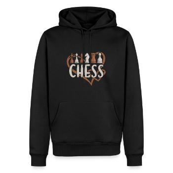 Chess Player Heart Chess - Männer Premium Bio Hoodie - Schwarz - Vorne - Nico (187cm)