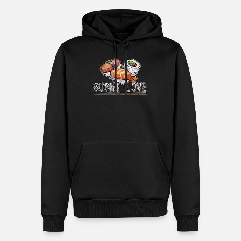 Sushi Liebe - Männer Premium Bio Hoodie - Schwarz
