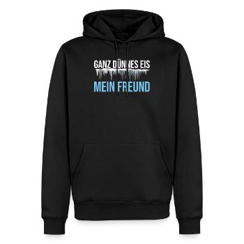 Ganz dünnes Eis mein Freund Klimawandel - Männer Premium Bio Hoodie - Schwarz - Vorne - Nico (187cm)