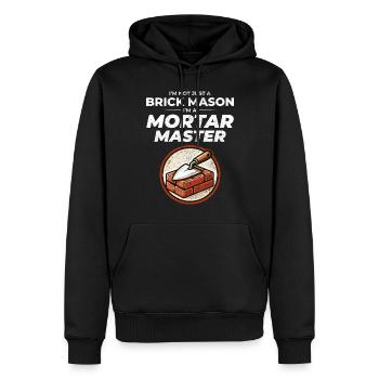 Mastering Mortar: The Wit of a Brick Mason - Men’s Premium Organic Hoodie - black - Front - Nico (187cm)