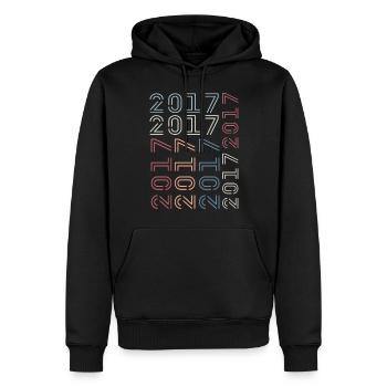 Geboren im Jahr 2017 Retro 2017 Geburtstagsgeschenk - Männer Premium Bio Hoodie - Schwarz - Vorne - Nico (187cm)