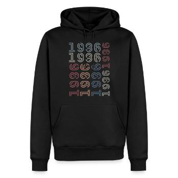 Né en 1986 Cadeau Anniversaire 1986 Retro 1986 - Sweat à capuche Premium bio Homme - noir - Devant - Nico (187cm)