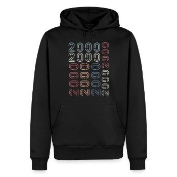 Geboren im Jahr 2000 Geburtstagsgeschenk 2000 Retro 2000 - Männer Premium Bio Hoodie - Schwarz - Vorne - Nico (187cm)