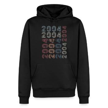 Geboren im Jahr 2004 Geburtstagsgeschenk 2004 Retro 2004 - Männer Premium Bio Hoodie - Schwarz - Vorne - Nico (187cm)