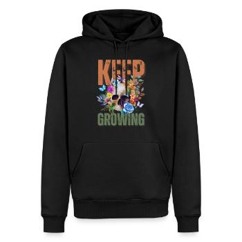 Keep On Growing - Men’s Premium Organic Hoodie - black - Front - Nico (187cm)