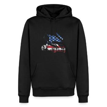 Sport Us Flag Sprint Car Racing - Sweat à capuche Premium bio Homme - noir - Devant - Nico (187cm)