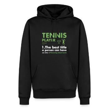 Sport Player Definition Tennis - Männer Premium Bio Hoodie - Schwarz - Vorne - Nico (187cm)