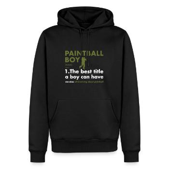 Sport Boy Définition Paintball - Sweat à capuche Premium bio Homme - noir - Devant - Nico (187cm)