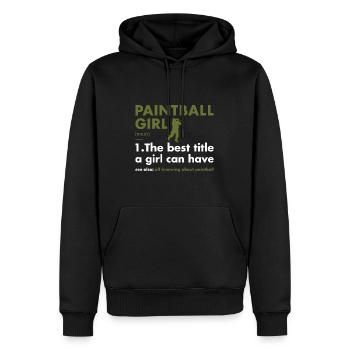 Sport Girl Définition Paintball - Sweat à capuche Premium bio Homme - noir - Devant - Nico (187cm)