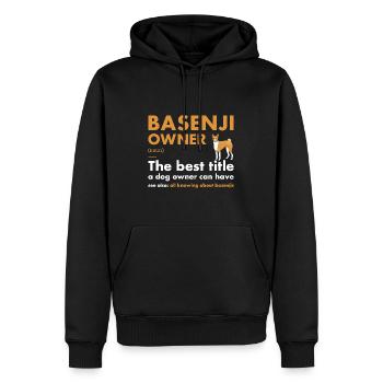 Définition du propriétaire de chien Basenji - Sweat à capuche Premium bio Homme - noir - Devant - Nico (187cm)