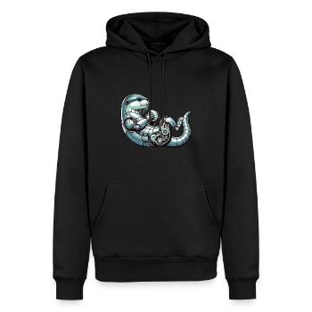 Otter Roboter, Robootter, Roboter-Otter - Männer Premium Bio Hoodie - Schwarz - Vorne - Nico (187cm)