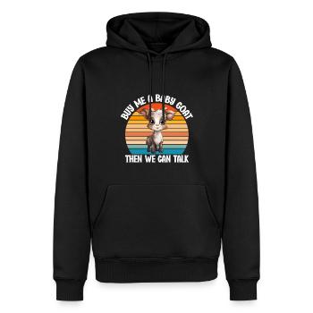 Achetez-moi un bébé chèvre et nous pourrons parler - Sweat à capuche Premium bio Homme - noir - Devant - Nico (187cm)