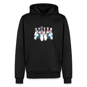 Bowler Sport Hobby Quille de bowling - Sweat à capuche Premium bio Homme - noir - Devant - Nico (187cm)