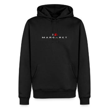 Je déteste Margaret - Sweat à capuche Premium bio Homme - noir - Devant - Nico (187cm)