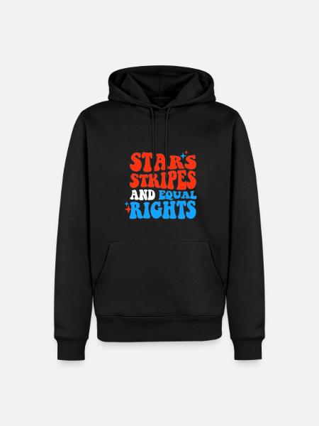 Rayures étoilées et égalité - Sweat à capuche Premium bio Homme - noir