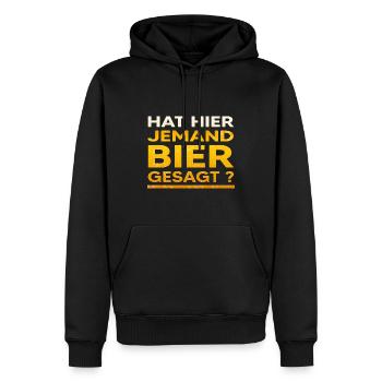 Bier Trinkspruch Biergarten Bierbauch Biertrinker - Männer Premium Bio Hoodie - Schwarz - Vorne - Nico (187cm)