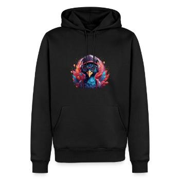 Paon Animal Art I Cool Paon mignon - Sweat à capuche Premium bio Homme - noir - Devant - Nico (187cm)