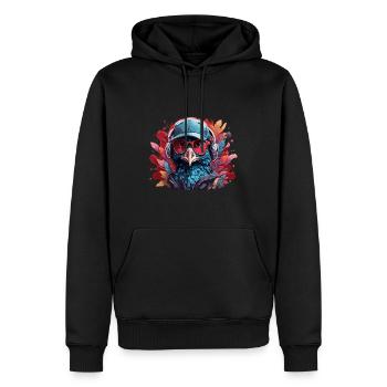 Paon Animal Art I Cool Paon mignon - Sweat à capuche Premium bio Homme - noir - Devant - Nico (187cm)
